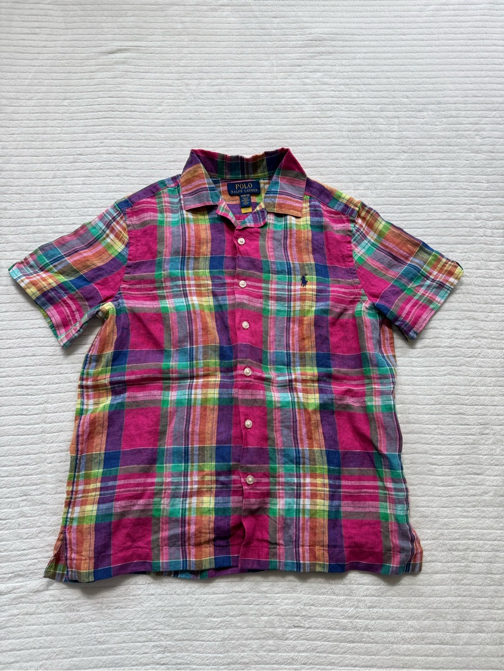 Polo by Ralph Lauren 100% Line Multicolor Plaid Short-Sleeve Button Shirt - Picture 1 of 11